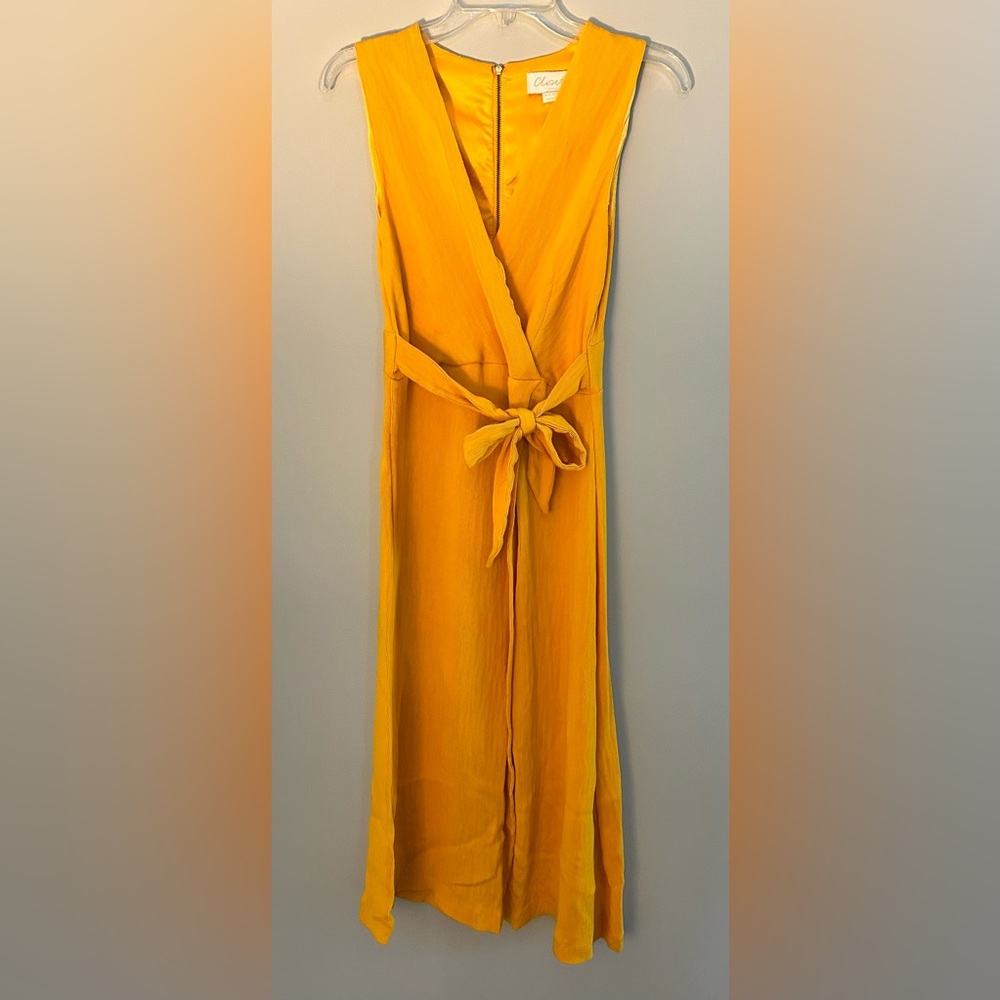 Closet London Yellow Midi Faux Wrap Dress (UK 14/US10)